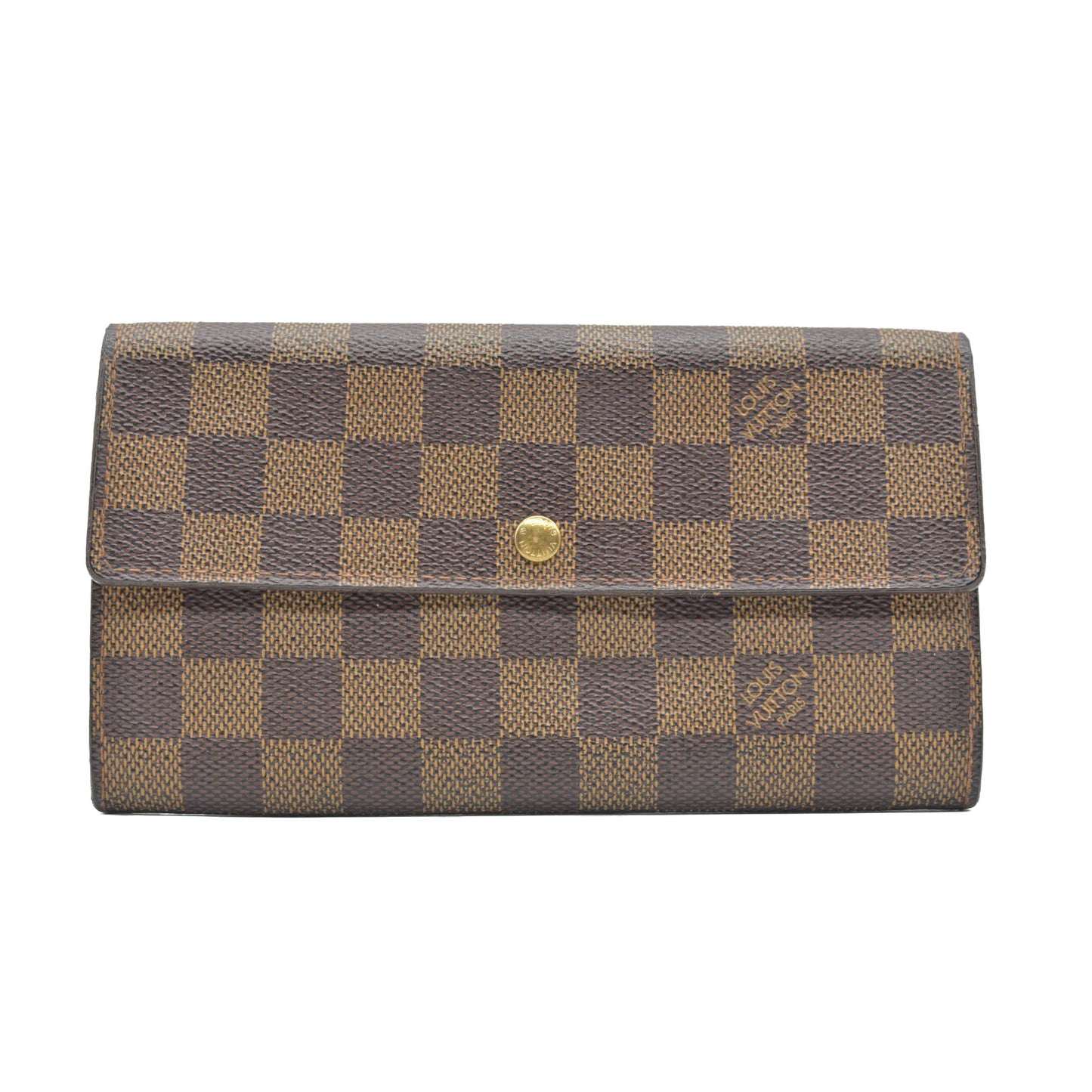 $775 2005 Louis Vuitton Damier Ebene Sarah Wallet CA0075 CONSIGNMENT