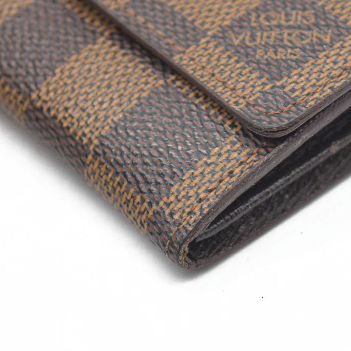 $345 Louis Vuitton Damier Ebene Pattern Coated Canvas Coin Pouch MI094 2004 CONSIGNMENT