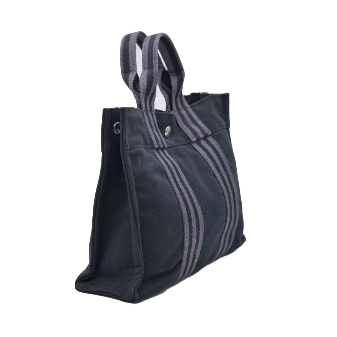 $780 HERMES Toile Fourre Tout PM Black CONSIGNMENT 10021191