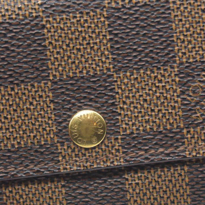 $345 Louis Vuitton Damier Ebene Pattern Coated Canvas Coin Pouch MI094 2004 CONSIGNMENT
