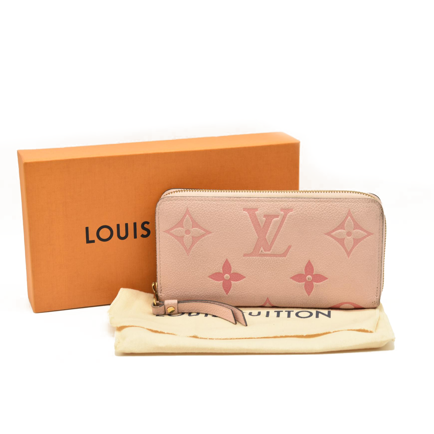 LOUIS VUITTON Empreinte Monogram Giant By The Pool Zippy Wallet Bouton De Rose