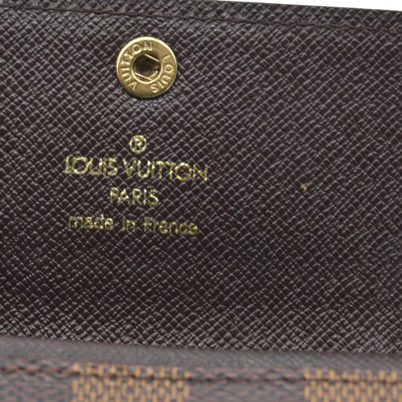 $345 Louis Vuitton Damier Ebene Pattern Coated Canvas Coin Pouch MI094 2004 CONSIGNMENT