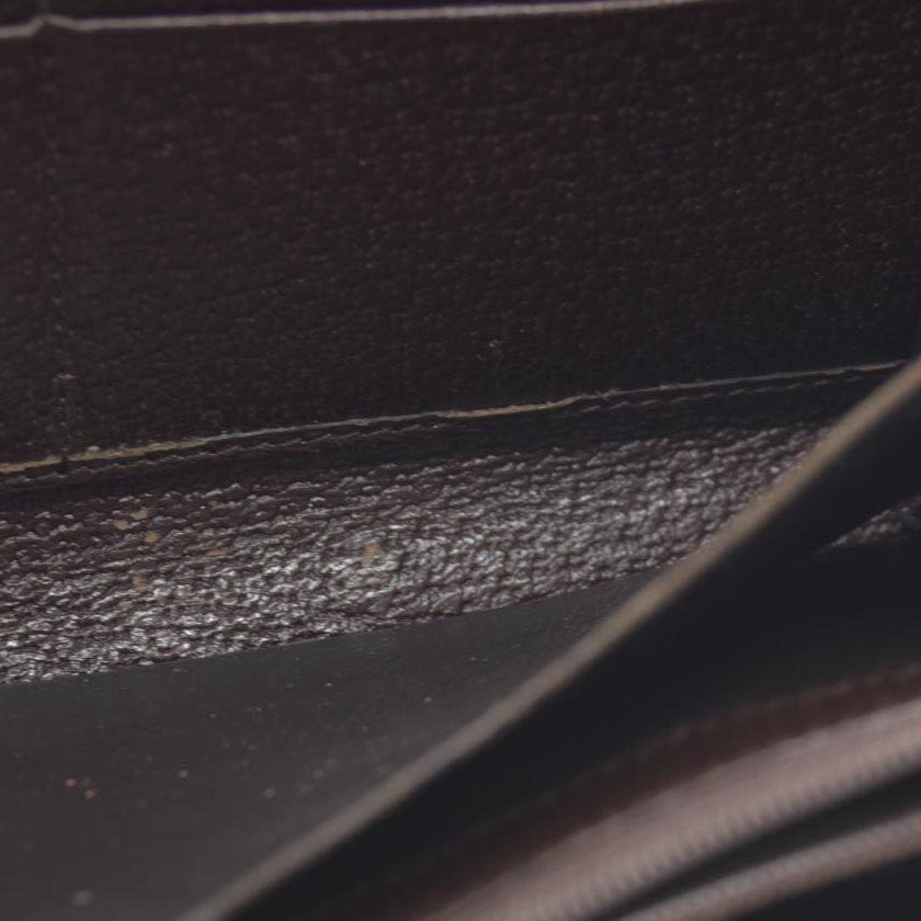 Gucci  Monogram Metal Bar Zip Around Wallet Dark Brown