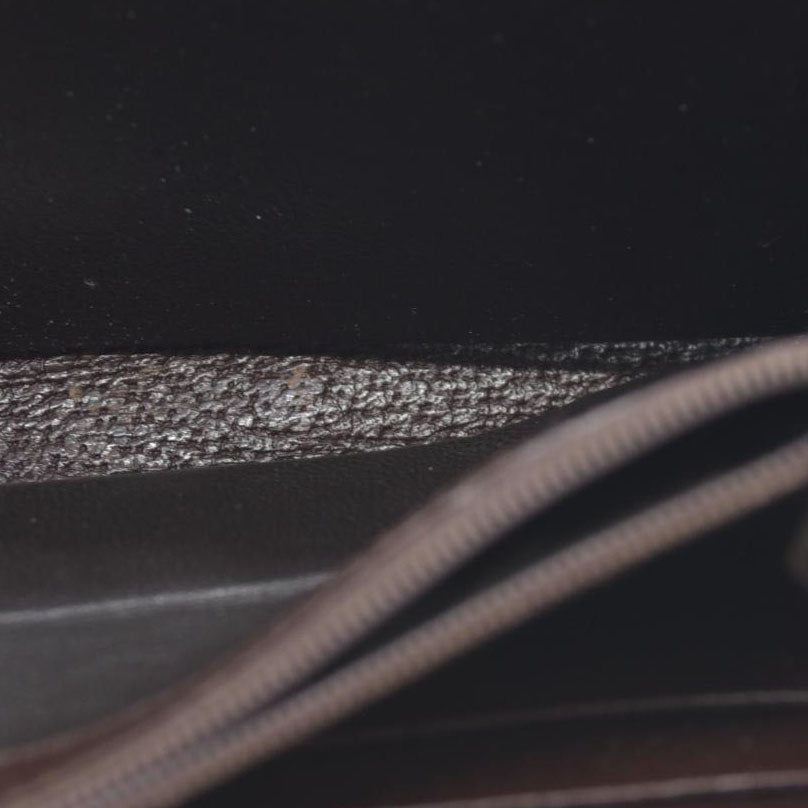 Gucci  Monogram Metal Bar Zip Around Wallet Dark Brown