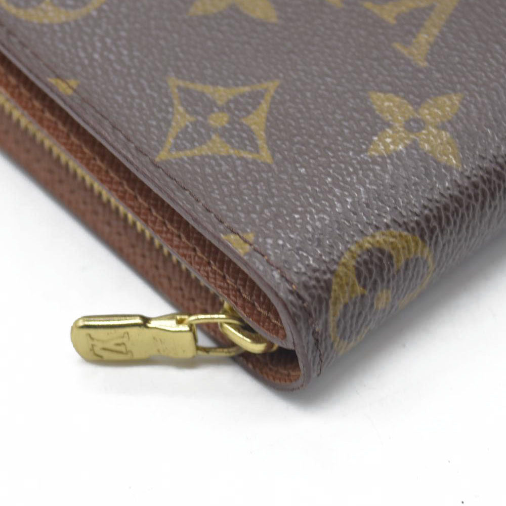 $590 Louis Vuitton Monogram Compact Zip Bifold Wallet Brown CA1908 1998 CONSIGNMENT