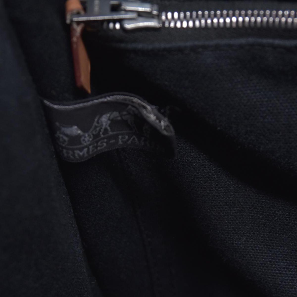$780 HERMES Toile Fourre Tout PM Black CONSIGNMENT 10021191
