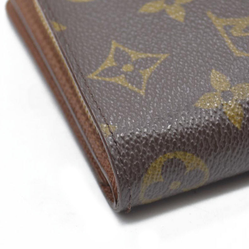 $590 Louis Vuitton Monogram Compact Zip Bifold Wallet Brown CA1908 1998 CONSIGNMENT