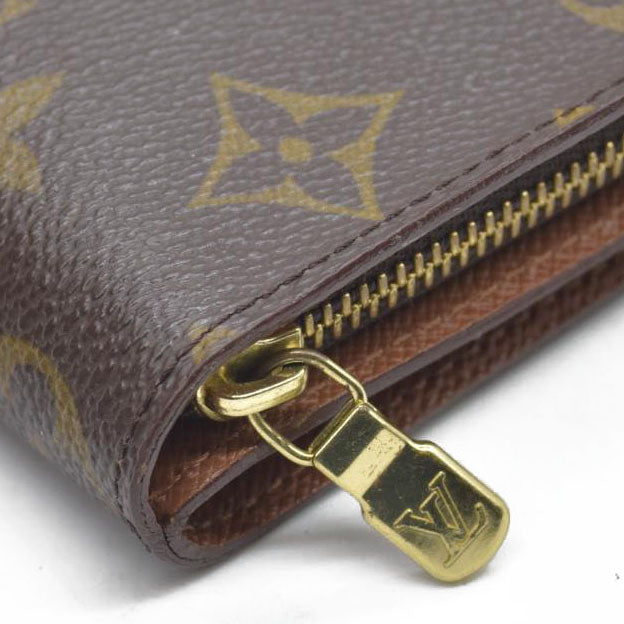 $590 Louis Vuitton Monogram Compact Zip Bifold Wallet Brown CA1908 1998 CONSIGNMENT