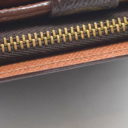$590 Louis Vuitton Monogram Compact Zip Bifold Wallet Brown CA1908 1998 CONSIGNMENT