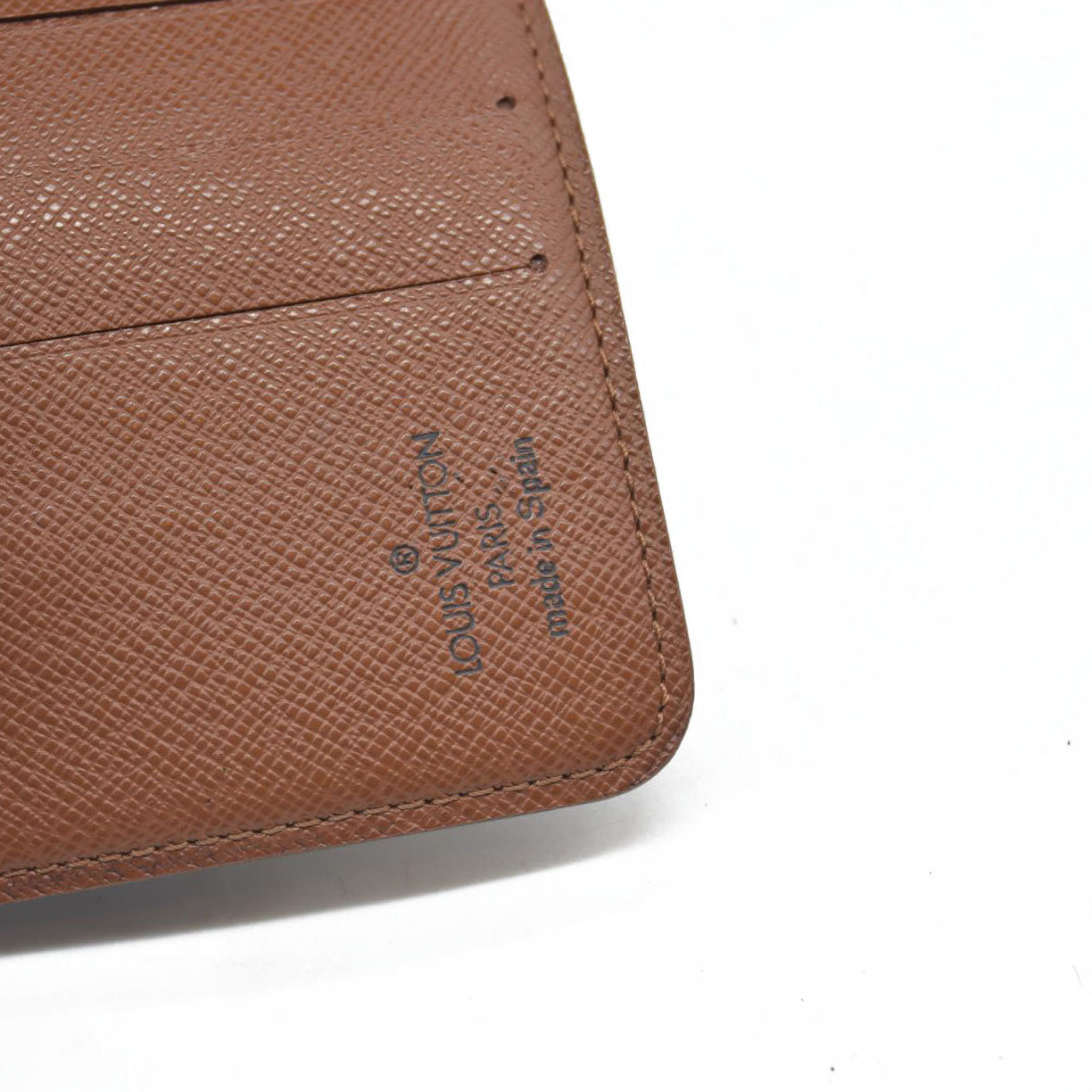 $590 Louis Vuitton Monogram Compact Zip Bifold Wallet Brown CA1908 1998 CONSIGNMENT