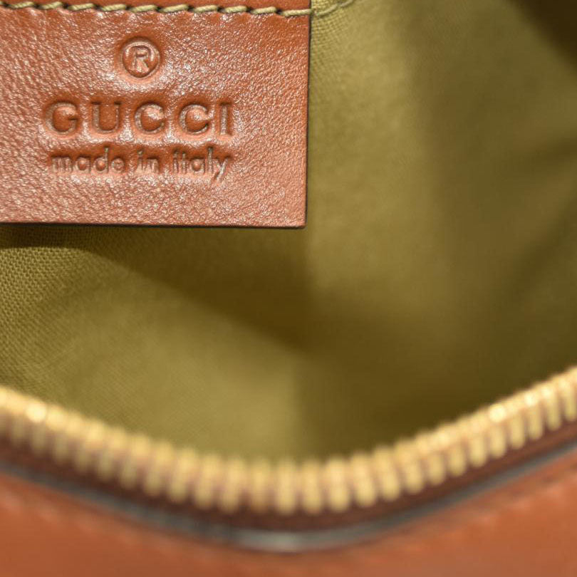 Gucci  Vintage Canvas Web Shoulder Bag Sand Cuir