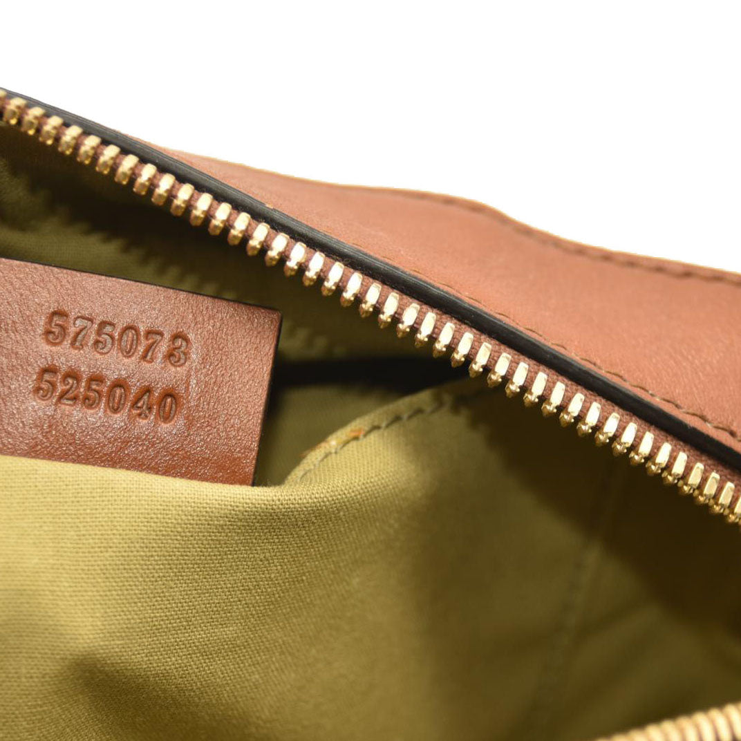 Gucci  Vintage Canvas Web Shoulder Bag Sand Cuir