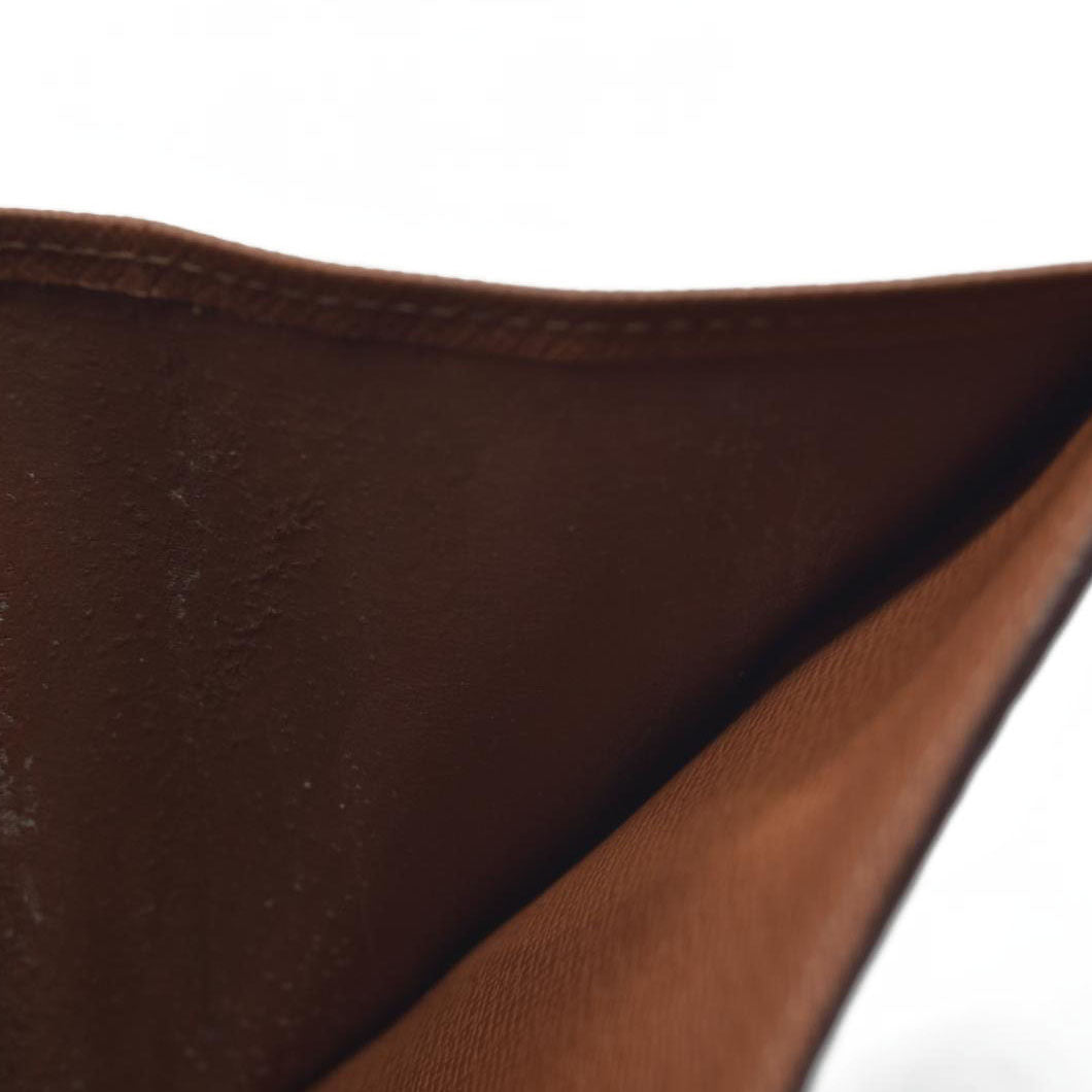 $590 Louis Vuitton Monogram Compact Zip Bifold Wallet Brown CA1908 1998 CONSIGNMENT