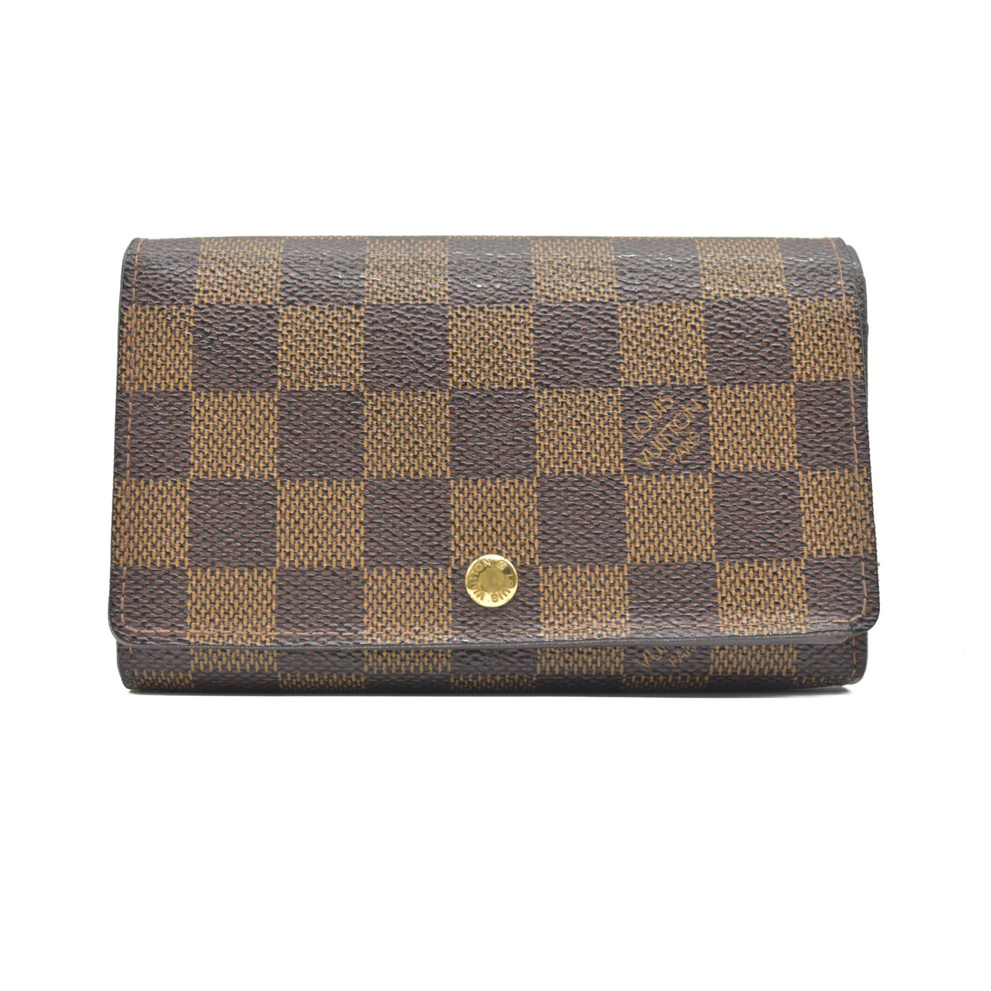 $550 2001 Louis Vuitton Damier Ebene Porte-Monnaie Tresor Wallet CA1001 CONSIGNMENT