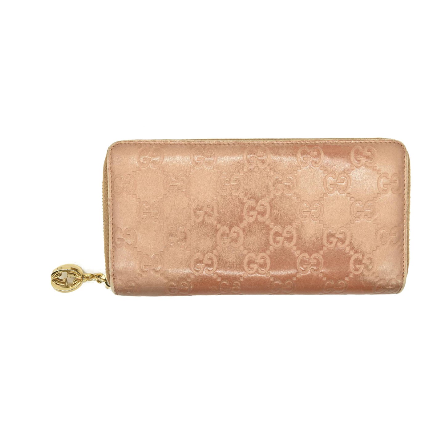 Gucci  Metallic Guccissima Lovely Zip Around Wallet Pink