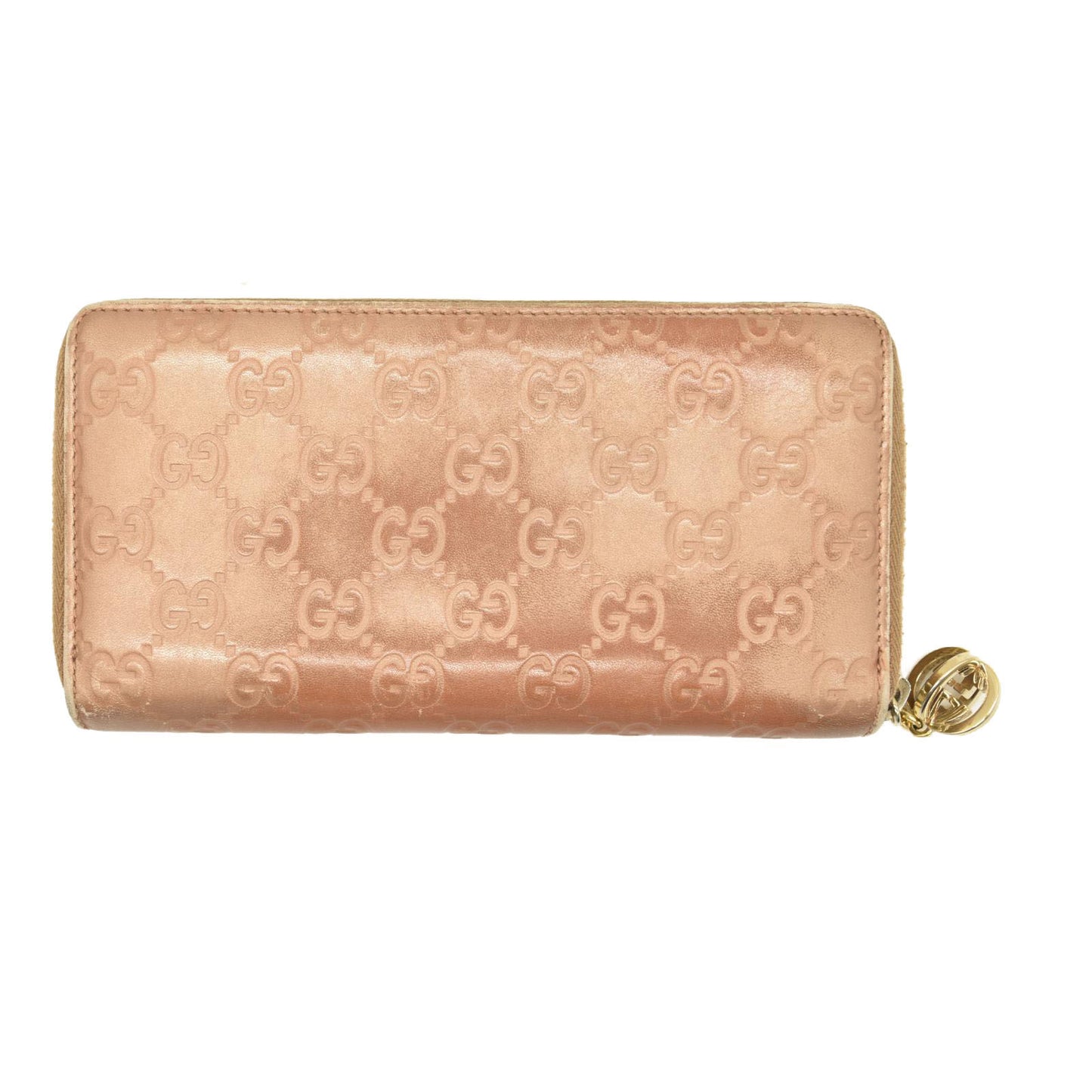 Gucci  Metallic Guccissima Lovely Zip Around Wallet Pink