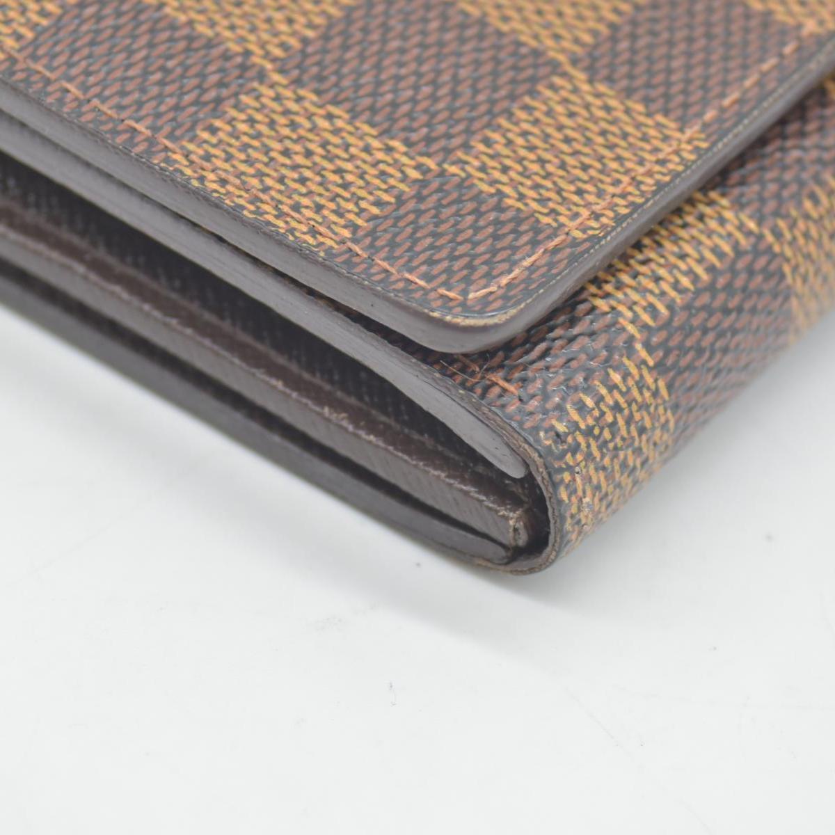 $550 2001 Louis Vuitton Damier Ebene Porte-Monnaie Tresor Wallet CA1001 CONSIGNMENT