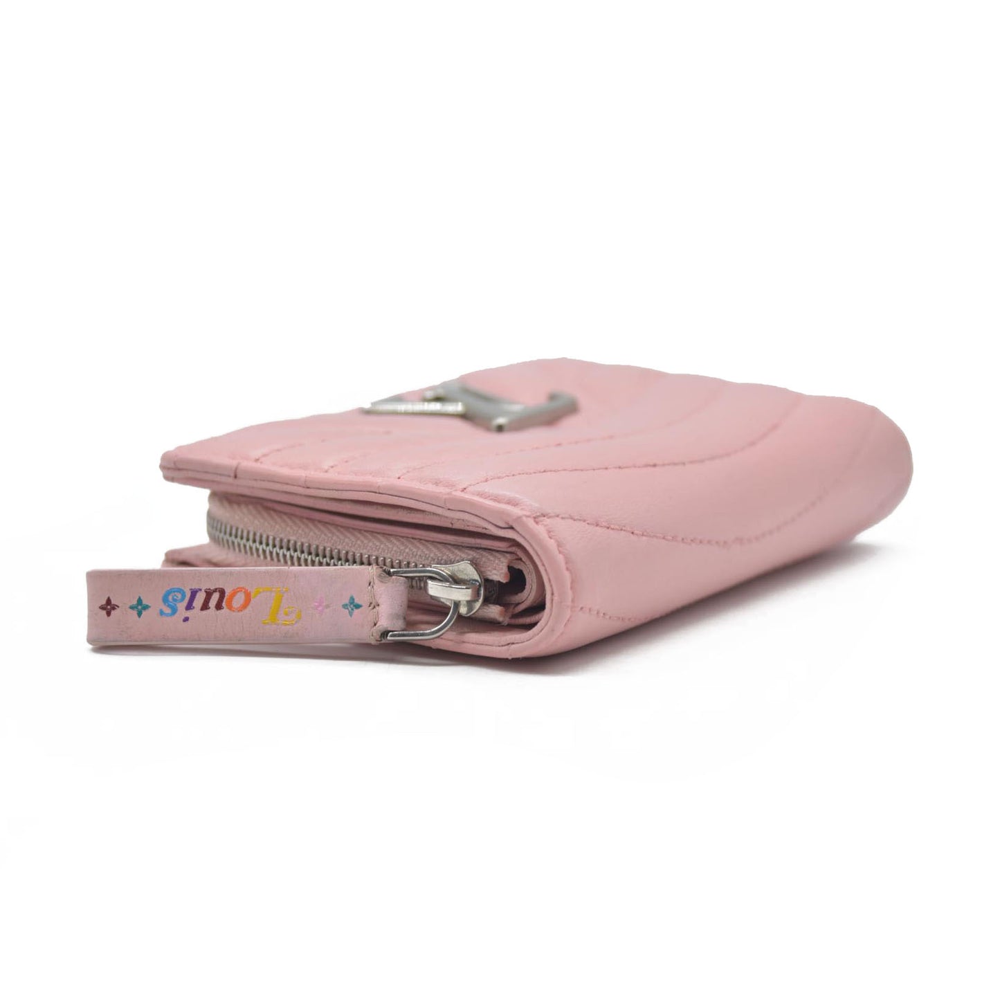 $835 Louis Vuitton Leather New Wave Compact Wallet Pink CONSIGNMENT