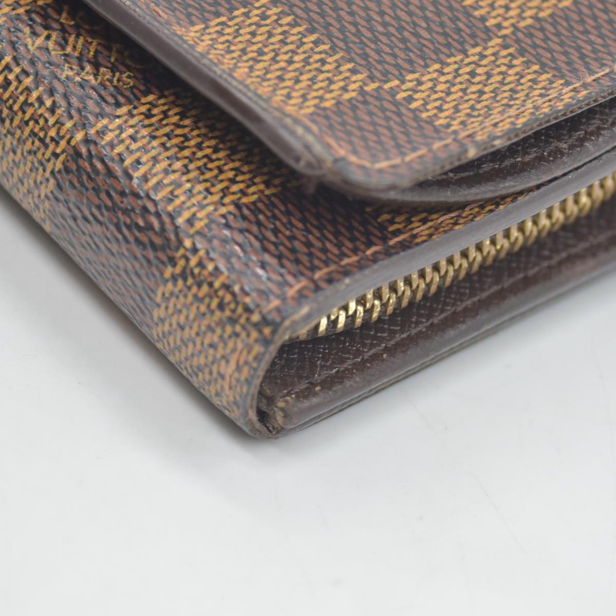 $550 2001 Louis Vuitton Damier Ebene Porte-Monnaie Tresor Wallet CA1001 CONSIGNMENT