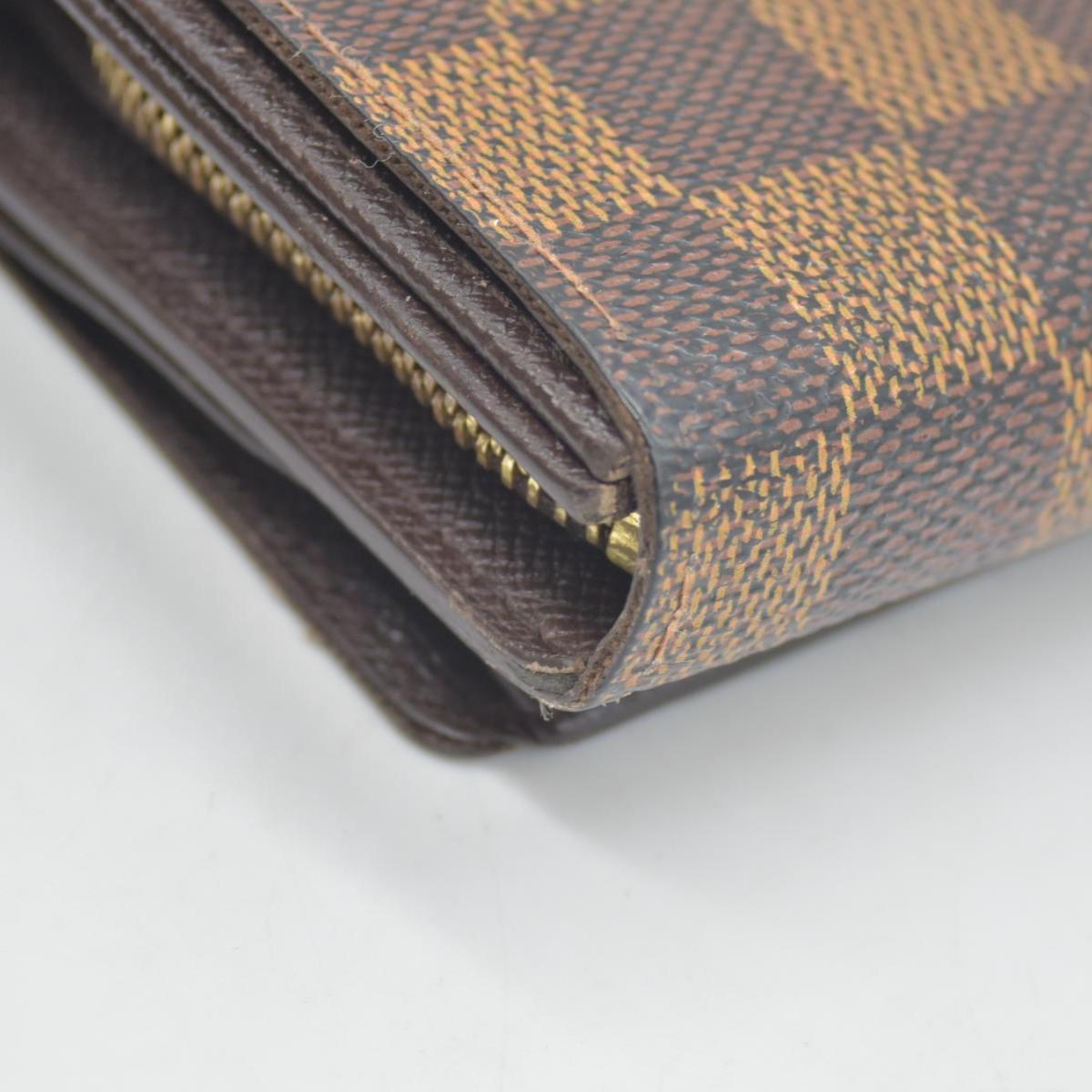 $550 2001 Louis Vuitton Damier Ebene Porte-Monnaie Tresor Wallet CA1001 CONSIGNMENT