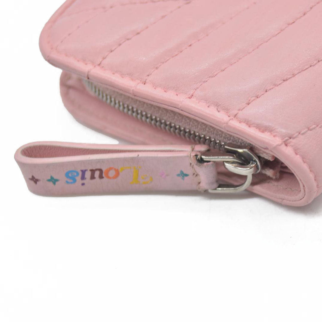 $835 Louis Vuitton Leather New Wave Compact Wallet Pink CONSIGNMENT
