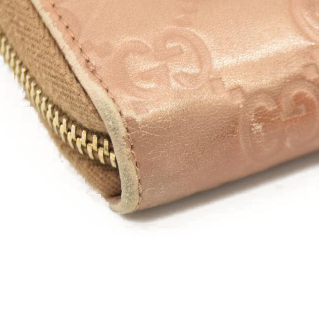 Gucci  Metallic Guccissima Lovely Zip Around Wallet Pink