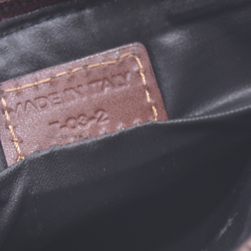 $595 Burberry Small Check Travel Pouch Archive Beige Briar Brown CONSIGNMENT