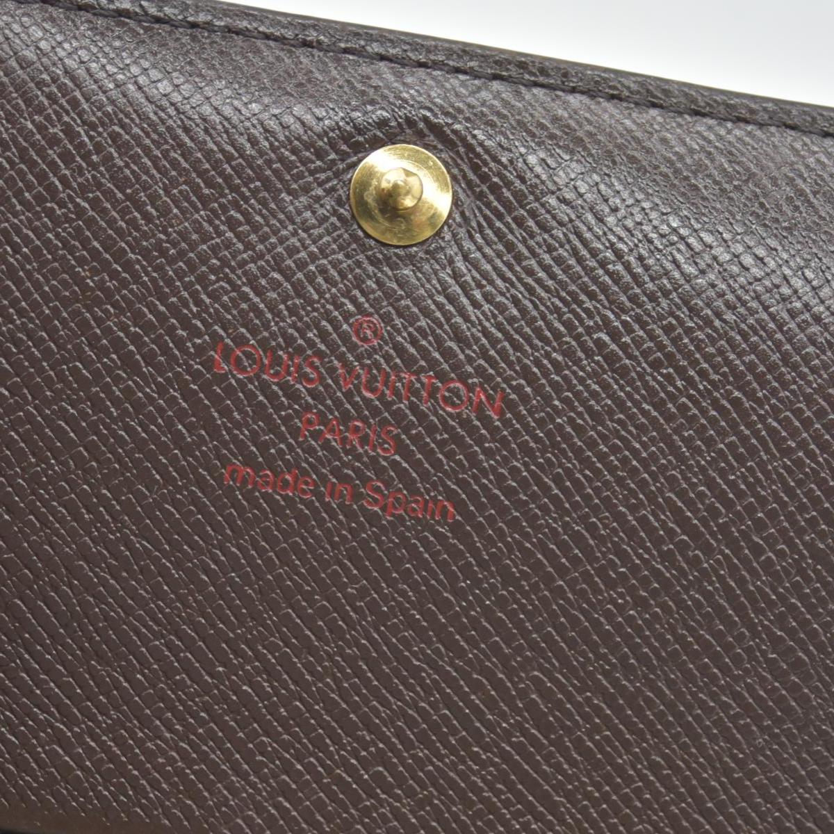 $550 2001 Louis Vuitton Damier Ebene Porte-Monnaie Tresor Wallet CA1001 CONSIGNMENT