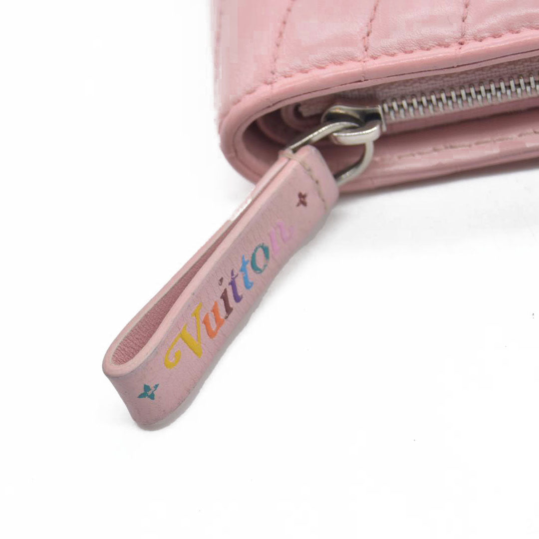 $835 Louis Vuitton Leather New Wave Compact Wallet Pink CONSIGNMENT