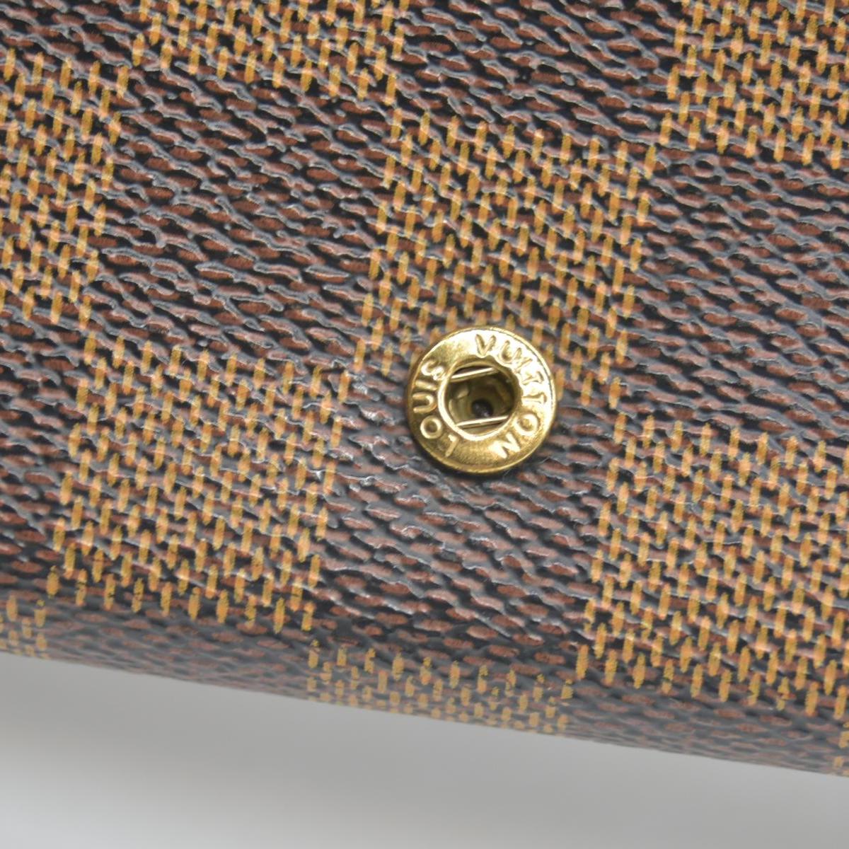 $550 2001 Louis Vuitton Damier Ebene Porte-Monnaie Tresor Wallet CA1001 CONSIGNMENT