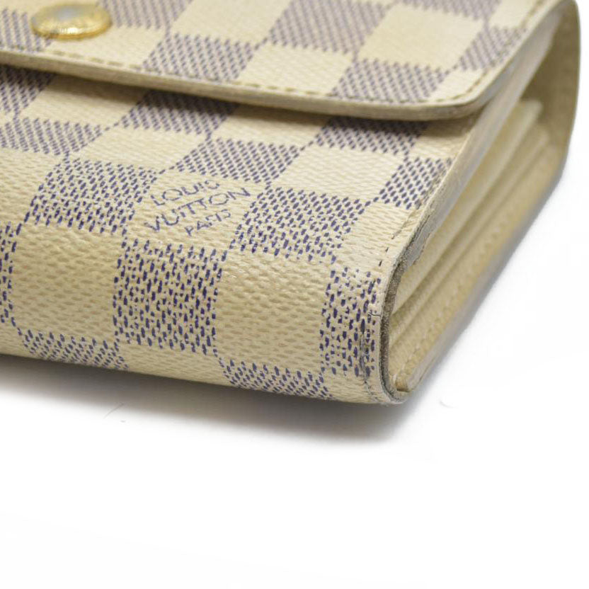 AUCTION $610 Louis Vuitton  Damier Azur Alexandra Wallet