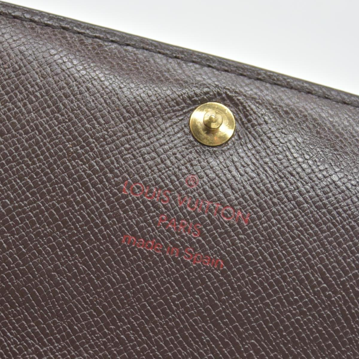 $550 2001 Louis Vuitton Damier Ebene Porte-Monnaie Tresor Wallet CA1001 CONSIGNMENT