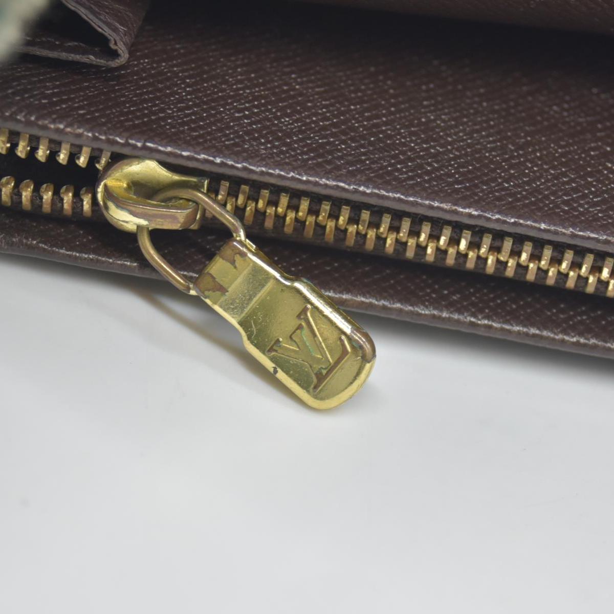 $550 2001 Louis Vuitton Damier Ebene Porte-Monnaie Tresor Wallet CA1001 CONSIGNMENT