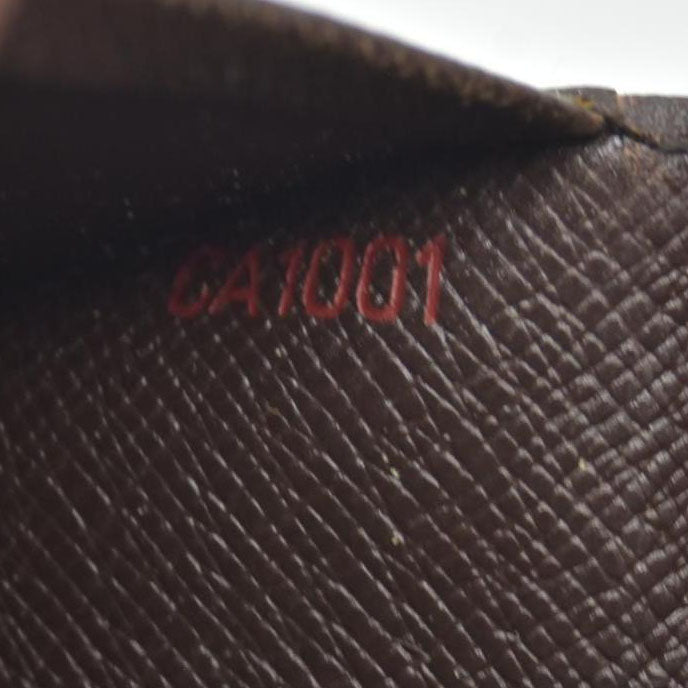 $550 2001 Louis Vuitton Damier Ebene Porte-Monnaie Tresor Wallet CA1001 CONSIGNMENT