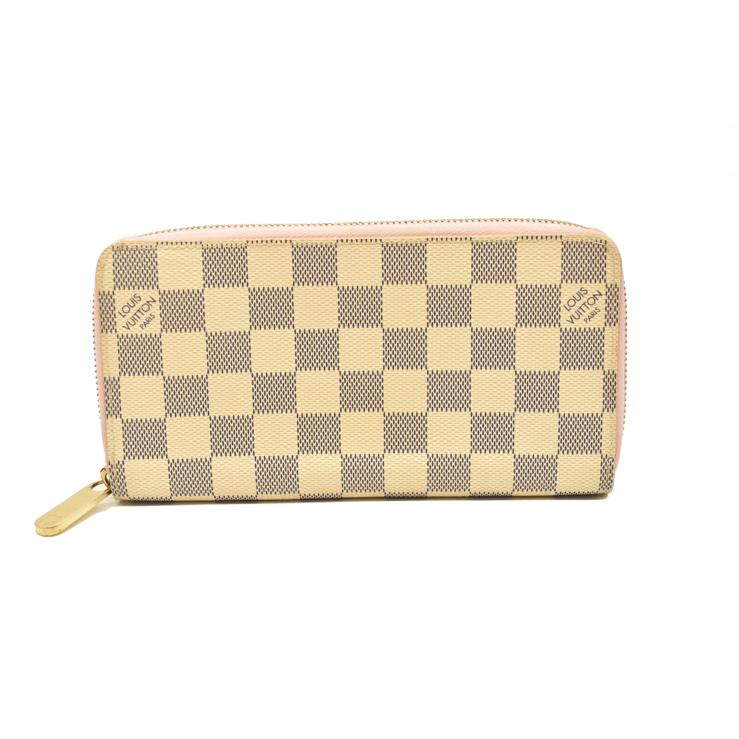 LOUIS VUITTON Damier Azur Zippy Wallet Rose Ballerine GI1108