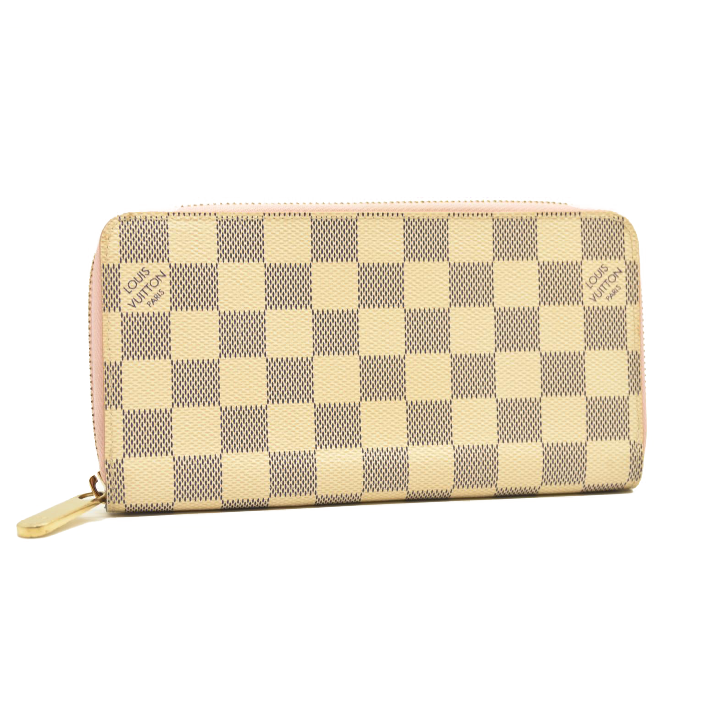 LOUIS VUITTON Damier Azur Zippy Wallet Rose Ballerine GI1108