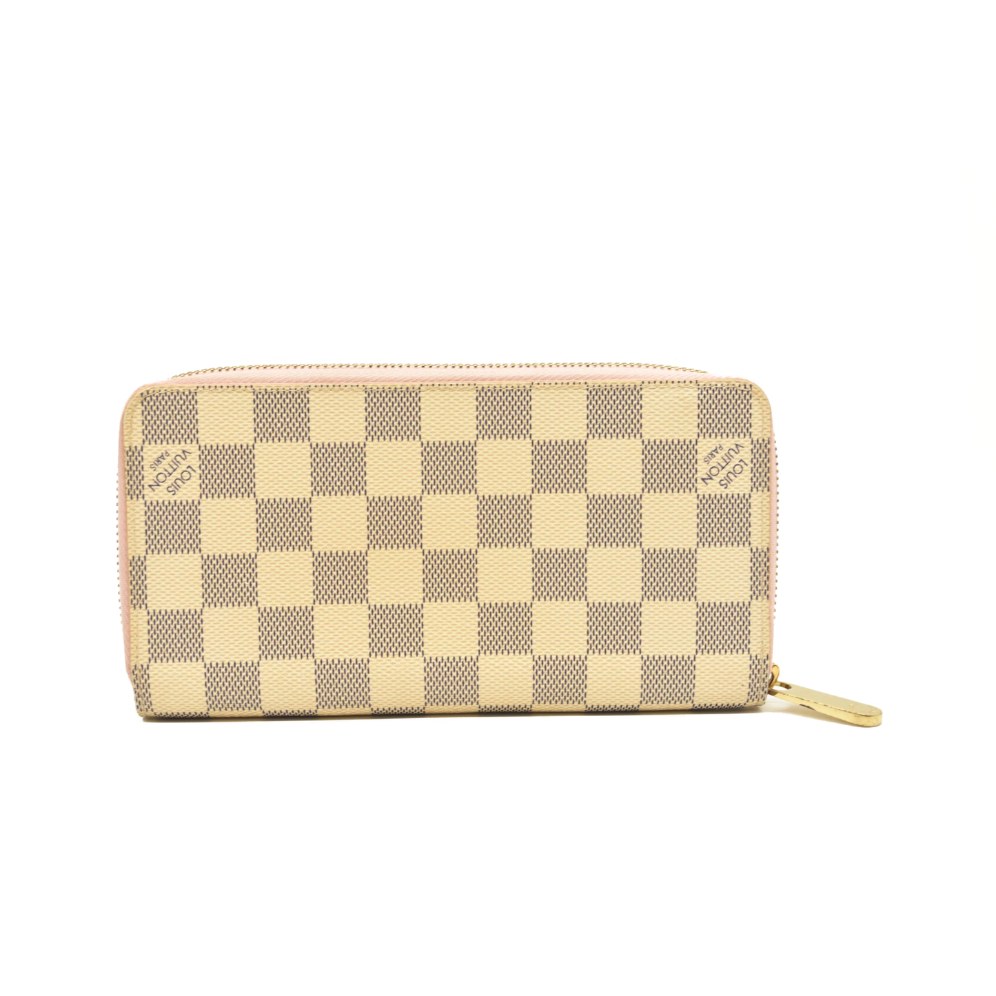 LOUIS VUITTON Damier Azur Zippy Wallet Rose Ballerine GI1108