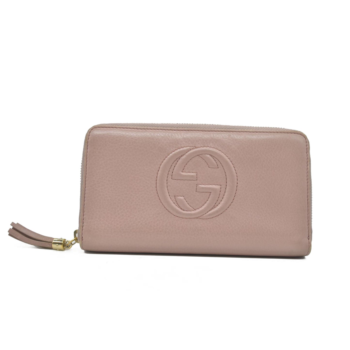 Gucci Pebbled Calfskin Soho Zip Around Wallet Camelia COSNIGNMENT