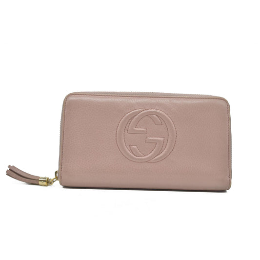 Gucci Pebbled Calfskin Soho Zip Around Wallet Camelia COSNIGNMENT