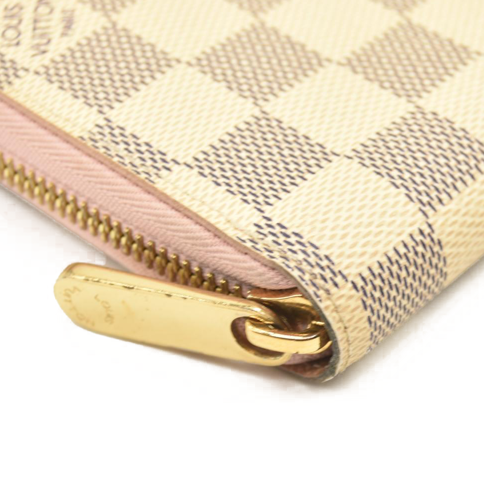 LOUIS VUITTON Damier Azur Zippy Wallet Rose Ballerine GI1108