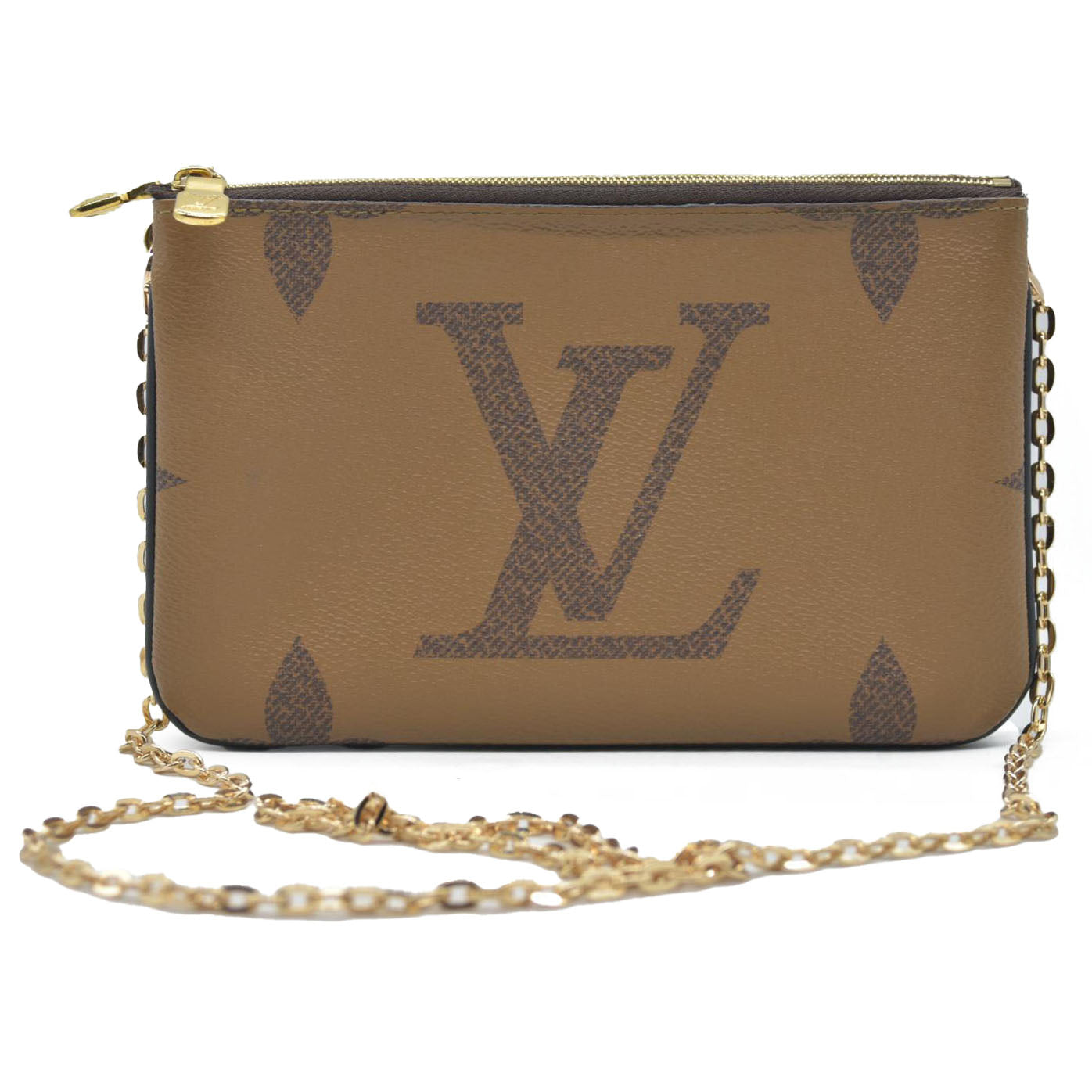 $1420 Louis Vuitton Reverse Monogram Giant Double Zip Pochette CONSIGNMENT