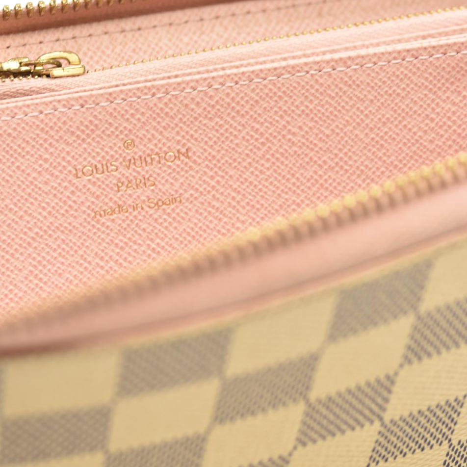 LOUIS VUITTON Damier Azur Zippy Wallet Rose Ballerine GI1108