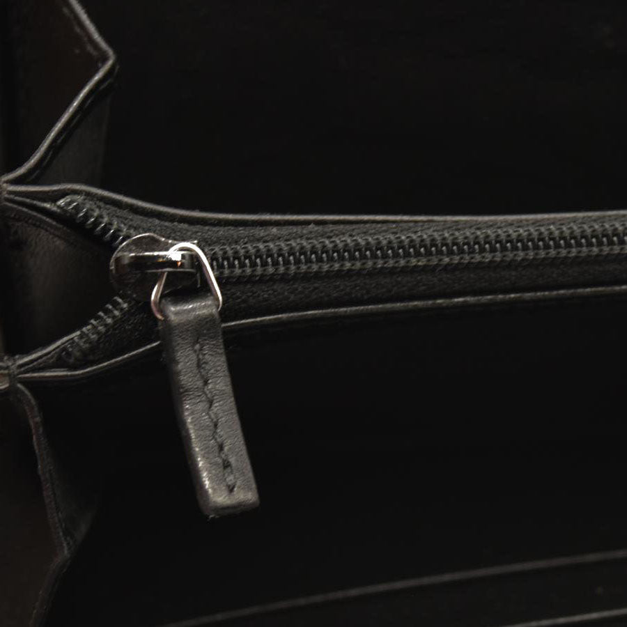 Gucci Black Guccissima Zip Around Wallet
