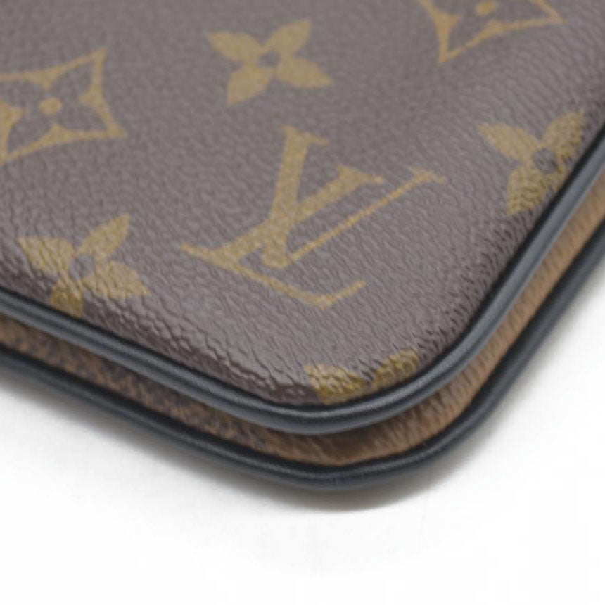 $1420 Louis Vuitton Reverse Monogram Giant Double Zip Pochette CONSIGNMENT