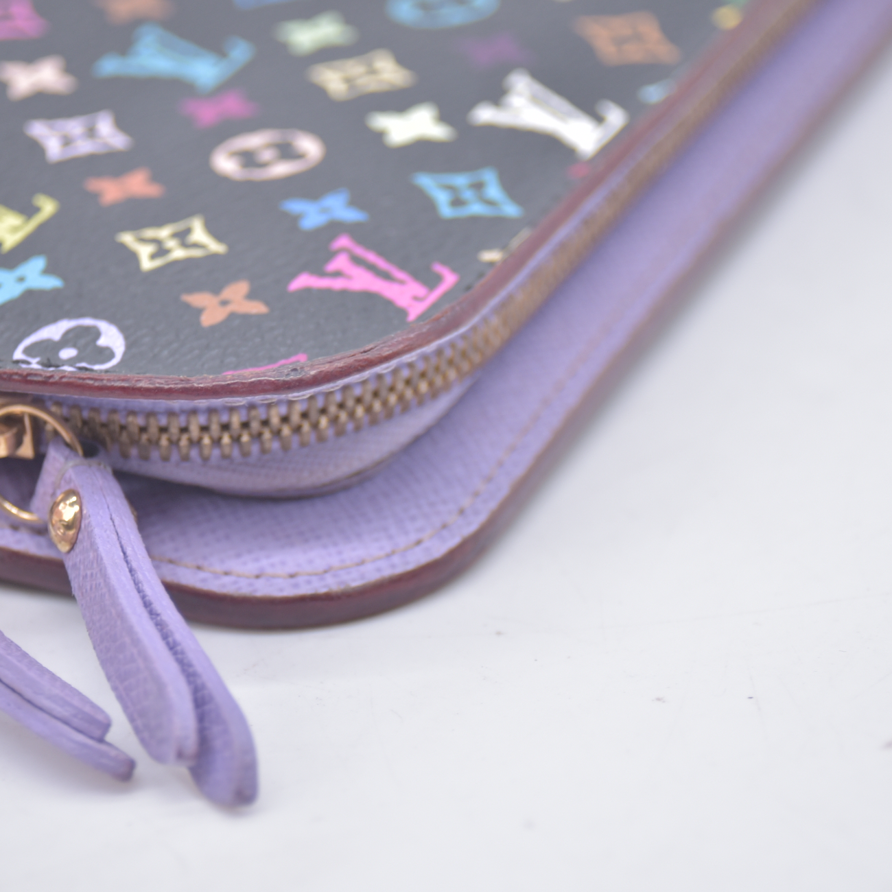 $890 Louis Vuitton Monogram Multicolor Insolite Wallet Black Purple CA2191 CONSIGNMENT