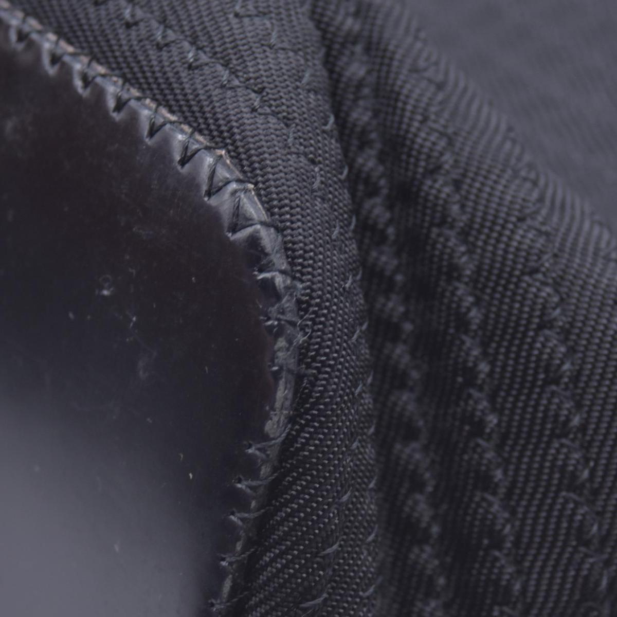 $1050 GUCCI Woven Ribbed Nylon Bamboo Handle Tote Bag Black CONSIGNMENT 10021183