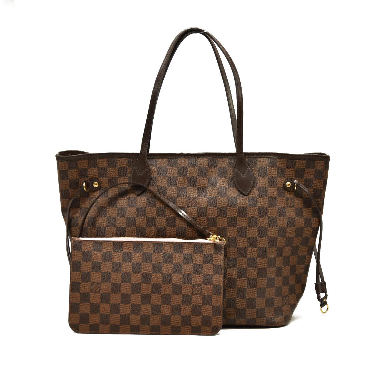 Louis Vuitton  Damier Ebene Neo Neverfull MM Rose Ballerine