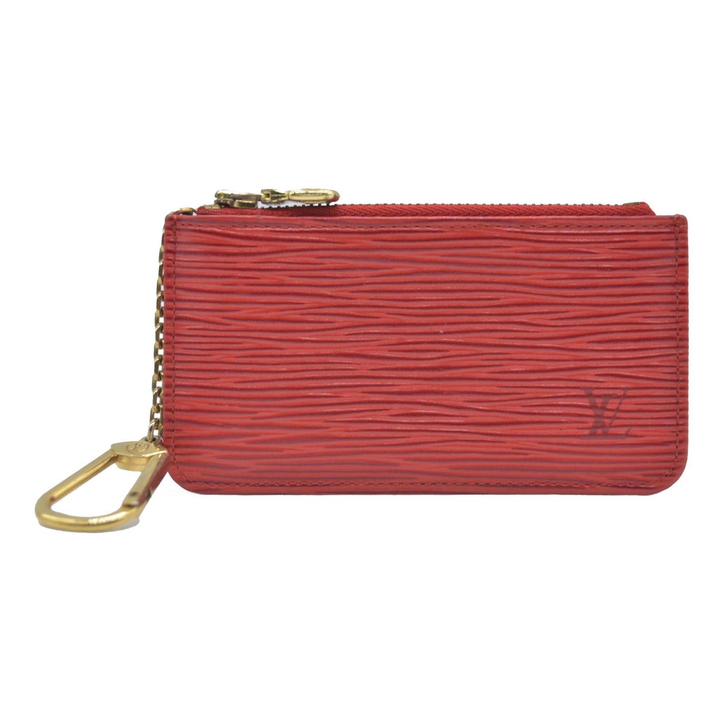 $465 Louis Vuitton Epi Key Pouch Red Leather CONSIGNMENT