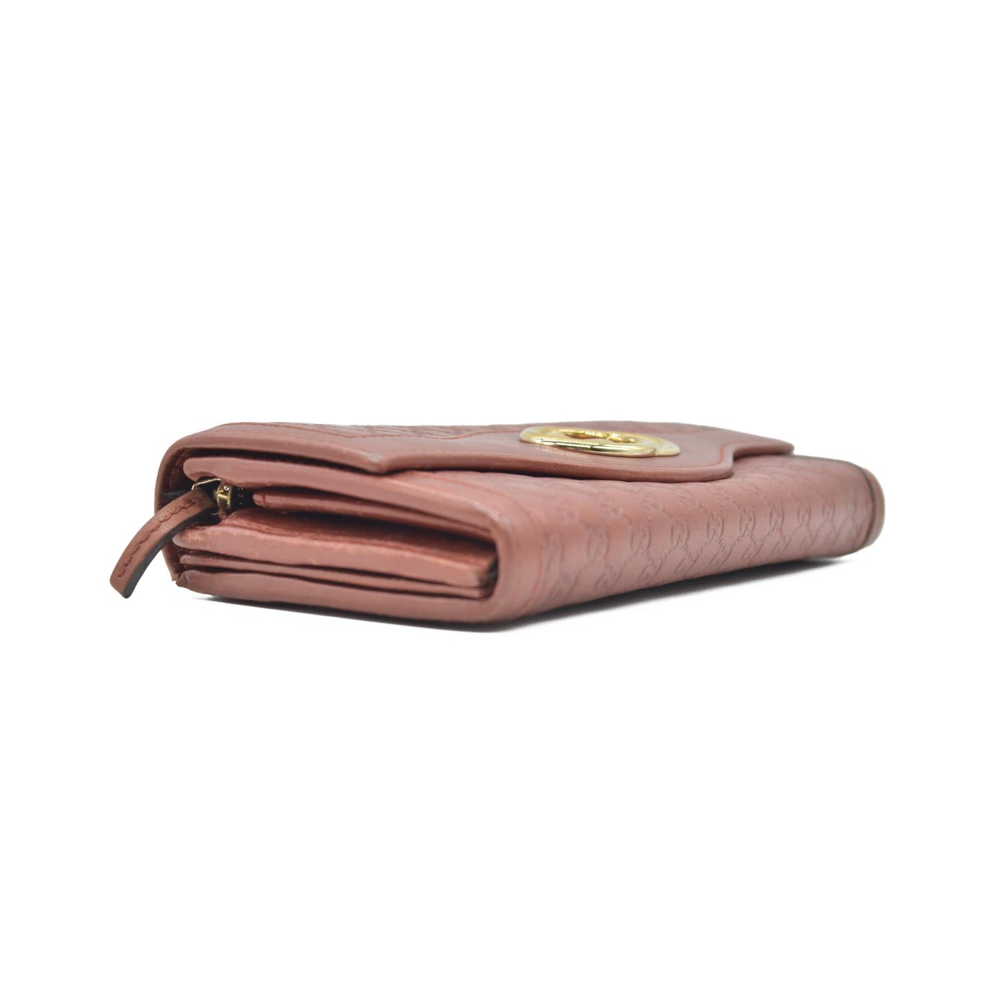 $880 Gucci  Sukey Microguccissima Pattern Continental Wallet Dark Pink CONSIGNMENT