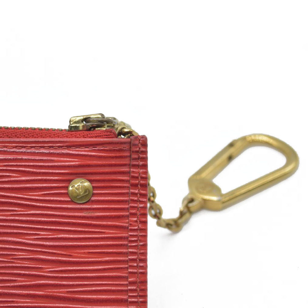 $465 Louis Vuitton Epi Key Pouch Red Leather CONSIGNMENT